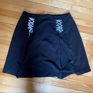 Black Eloquii skirt with lace tie details